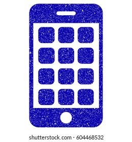 Grunge Mobile Apps rubber seal stamp watermark. Icon symbol with grunge design and scratched texture. Unclean vector blue emblem.