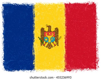 Grunge Moldova flag
