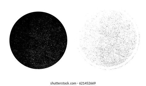 Grunge monochrome circle background. Abstract circle texture on white background, dirt overlay or screen effect use for grunge background vintage style.