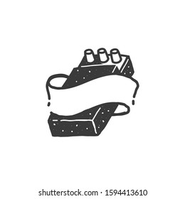 Grunge Monochrome Rock music print, hipster vintage label, graphic design with grunge effect, rock-music tee print stamp design. t-shirt print lettering artwork, vector
