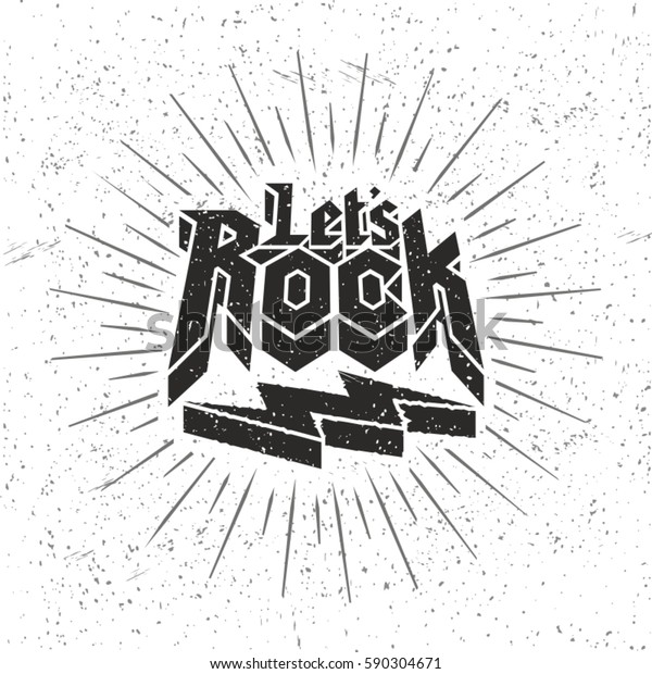 Vector De Stock Libre De Regalias Sobre Huella De Musica Rock Monocromatica Grunge