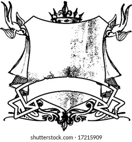 grunge monochrome shield