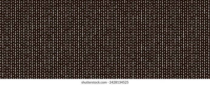 Grunge monochrome silhouette of seamless knitwear tricot pattern. Jersey or stockinette texture. Simple vector bg