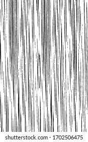 Grunge monochrome surface background with vertical stripes, noise and grain. Overlay template. Vector illustration