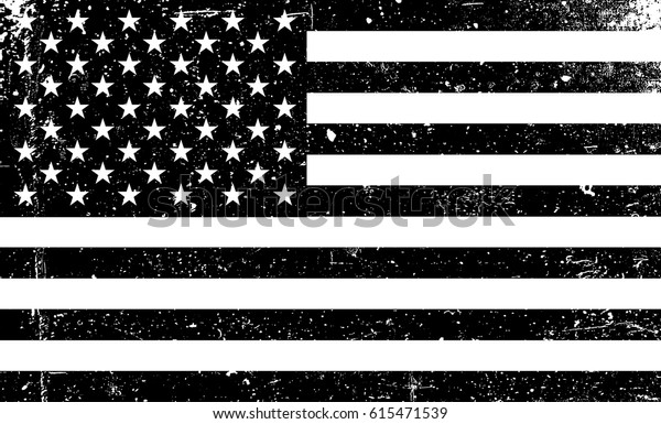 グランジ白黒の米国国旗 白黒のグランジベクターイラストとテクスチャー 米国の愛国的なグランジ黒の背景 のベクター画像素材 ロイヤリティフリー