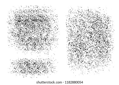 Grunge monochrome vector backgrounds. Dust overlay distress grain, images simply placed over object for grungy effect creation. Abstract, splattered, dirty, texture for design. Hand drawn grain