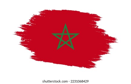 Grunge Morocco Flag. Morocco Flag with Grunge Texture. Vector illustration