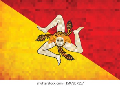 Grunge mosaic Flag of Sicily - illustration, 
The head of the Gorgon Medusa