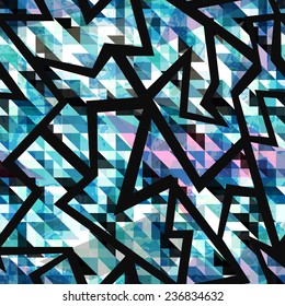 grunge mosaic geometric seamless pattern