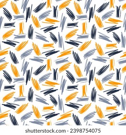 Grunge motley seamless pattern. Hand drawn background for your design. Textile, packaging, blog decoration, banner, poster, wrapping paper. Vector. 
