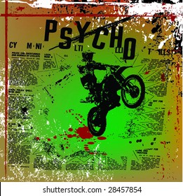 grunge motocross vector