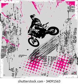 grunge motocross vector