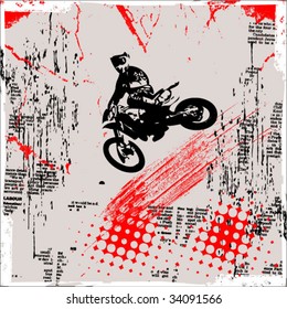 grunge motocross vector