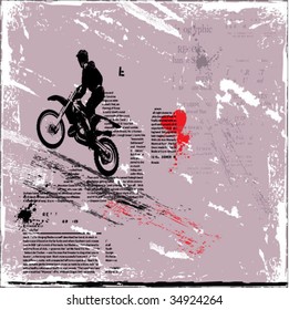 grunge motocross vector background