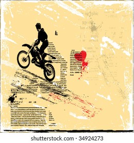 grunge motocross vector background