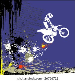 Grunge Motorcross Vector