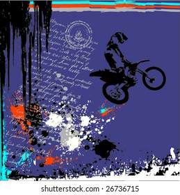 grunge motorcross vector