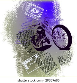 grunge motorcycle background vector