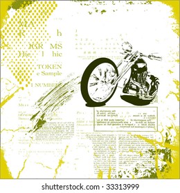 grunge motorcycle background vector