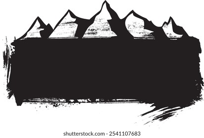 grunge mountain landscape with banner