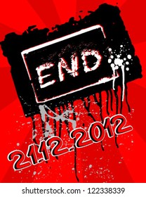 grunge movie ending screen - Editable Vector EPS10