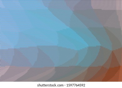 Grunge multicolor halftone dots pattern texture background. Low poly design. Modern gradient monochrome dotted vector illustration. Abstract wavy lines. Triangular polygon backdrop