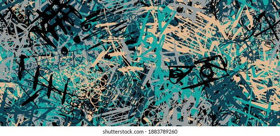 Grunge es multicolor. Resumen de fondo transparente. La textura es repetitiva. Plantilla para imprimir en tela, papel, envoltura. Un fondo caótico de graffiti