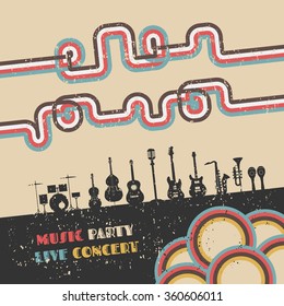 grunge music festival poster, retro revival