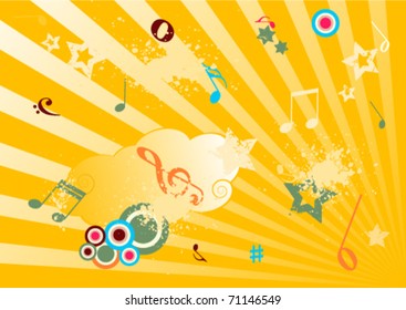 Grunge music illustration on abstract background