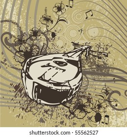 Grunge music instrument background.
