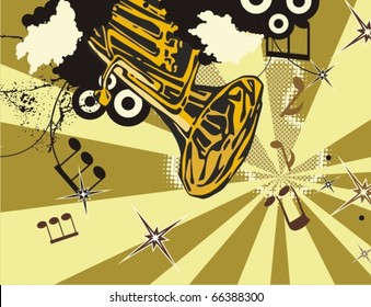 Grunge music instrument background.