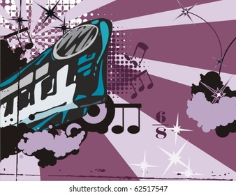 Grunge music instrument background with a xylophone.