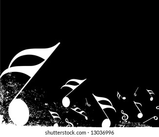 grunge music note vector illustration abstract background