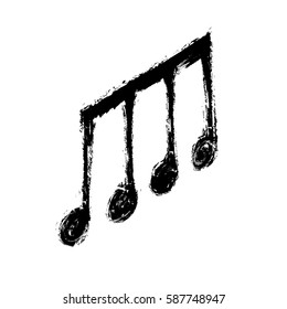 grunge music notes sign icon, vector design element
