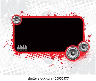 grunge music screen with vector composition