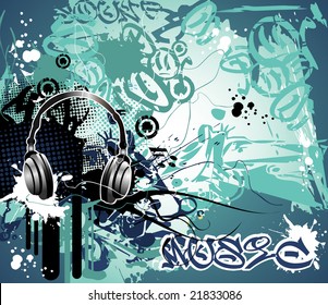 grunge music vector illustrator