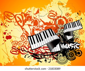 grunge music vector illustrator