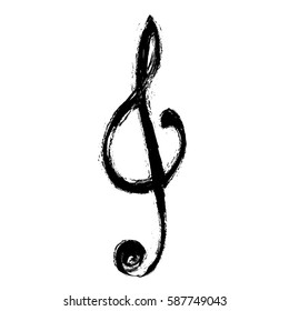 Grunge Musical Notes Treble Clef Vector Stock Vector (Royalty Free ...