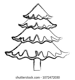 grunge natural pine tree with stalk and leaves