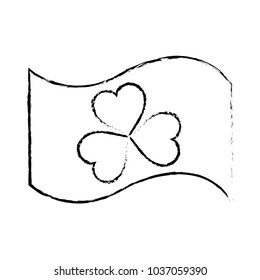 grunge nature clover plant inside flag celebration