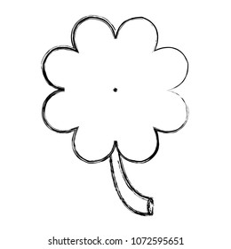 grunge nature clover plant with leaves design