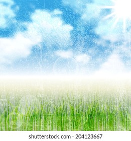 Grunge Naturlandschaft. heller Vektorhintergrund