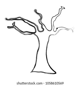 grunge nature tree with dry branches in the desert