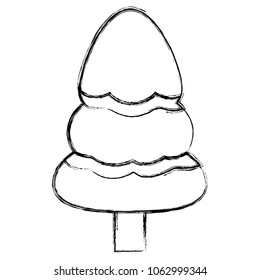 grunge nature tree icon with stem design