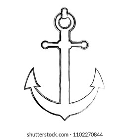 grunge nautical anchor object ship symbol
