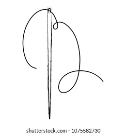 grunge needle sewing tailor with thread textile tool