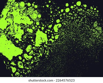 Grunge neon green background. Abstract street art print. Colorful grungy wallpaper. Urban art texture. Vector illustration.