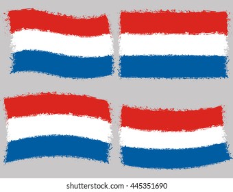Grunge Netherlands flag.Set.