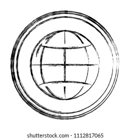 grunge network digital global connection emblem