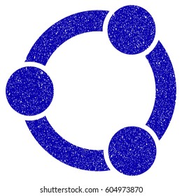 Grunge Network Relations rubber seal stamp watermark. Icon symbol with grunge design and dust texture. Unclean vector blue sign.